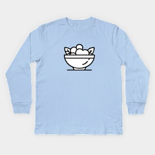 Simplicity on Display: Minimalist Fruit Bowl Kids Long Sleeve T-Shirt